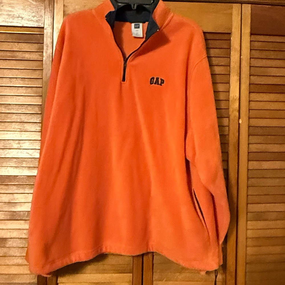 GAP Vibrant Orange Quarter-Zip Fleece